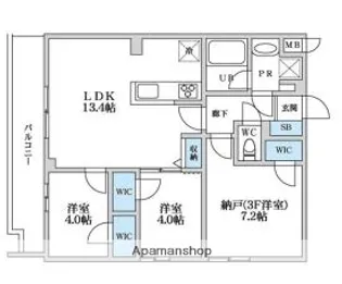 東京都杉並区宮前4丁目【マンション】の間取り