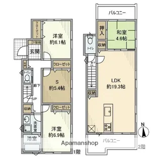 東京都練馬区関町北3丁目【一戸建】の間取り