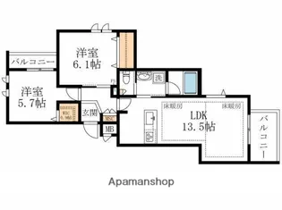 東京都杉並区永福2丁目【マンション】の間取り