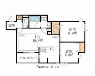 東京都杉並区永福2丁目【マンション】の間取り