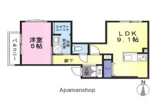 東京都三鷹市井口3丁目【アパート】の間取り