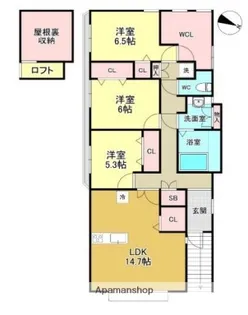 東京都杉並区浜田山3丁目【一戸建】の間取り
