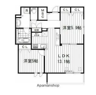 東京都杉並区本天沼3丁目【マンション】の間取り