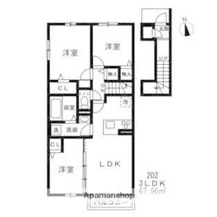 東京都西東京市中町5丁目【アパート】の間取り