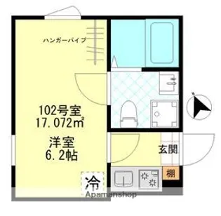東京都小金井市中町1丁目【アパート】の間取り