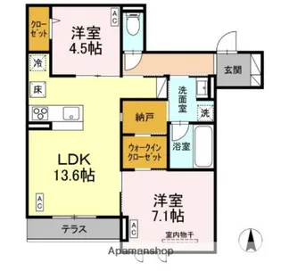 東京都小金井市貫井北町2丁目【アパート】の間取り
