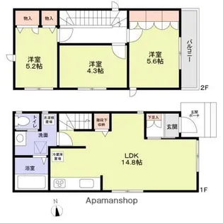 東京都杉並区高井戸西3丁目【一戸建】の間取り