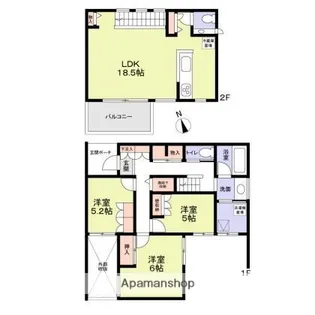 東京都杉並区南荻窪3丁目【一戸建】の間取り