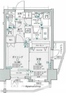 日神デュオステージ中野坂上NEXT【404号室】の間取り