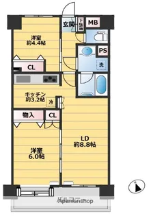 シティハイツ中落合【8階】の間取り