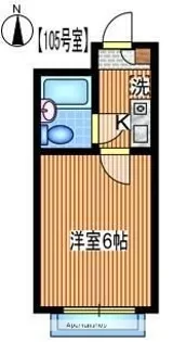 アポロ鷺宮Ⅱ【105号室】の間取り
