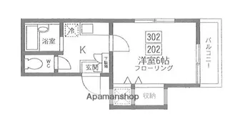 セレ早稲田【302号室】の間取り