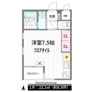CLEF (クレフ)B棟【312号室】の間取り