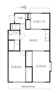 ヒルトップマンション石原【1階】の間取り