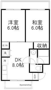 ヒルトップマンション石原【1階】の間取り
