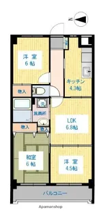 グランノアール光が丘【403号室】の間取り