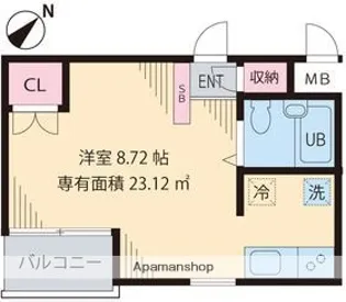 ビイルーム新宿【113号室】の間取り