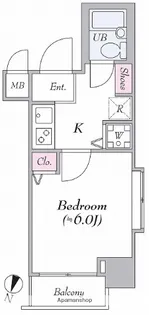 グランド・ガーラ幡ヶ谷EAST【601号室】の間取り