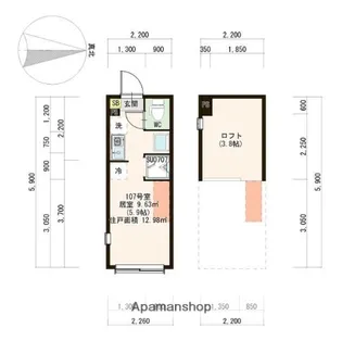 シティガーデン富士見台【'107号室】の間取り