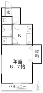 ポルトリガト【202号室】の間取り