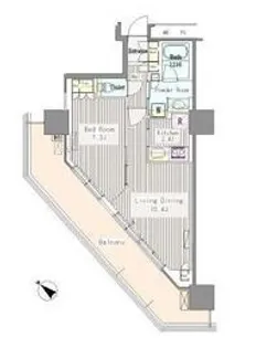 ユニゾンタワー【14階】の間取り