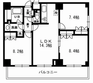 レジディア杉並方南町【8階】の間取り
