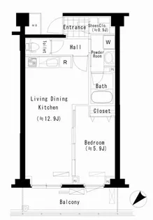 PRIME URBAN 東中野 COURT【1階】の間取り