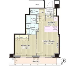 メルクマール京王笹塚レジデンス【19階】の間取り