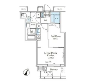 メルクマール京王笹塚レジデンス【16階】の間取り