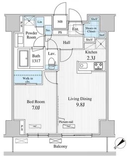セリオ落合東中野【9階】の間取り