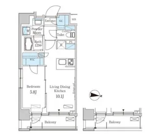 パークアクシス東高円寺【6階】の間取り