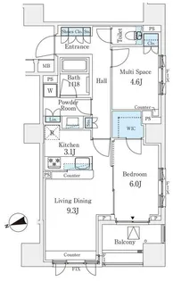 パークホームズ市谷薬王寺セントガレリア【5階】の間取り