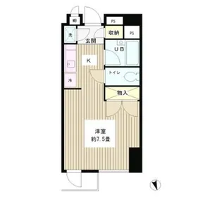 グリーン江戸川橋【6階】の間取り