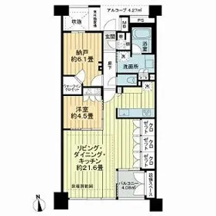 ライオンズ外苑の杜【6階】の間取り