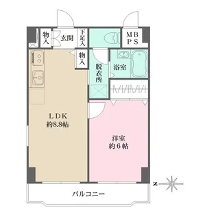 シェソワ百人町【4階】の間取り