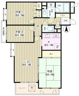 3LDKの間取り画像