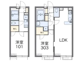 レオパレスエーデルハイム【1階】の間取り