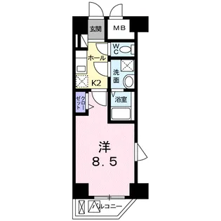 ベルジュネス春日町【6階】の間取り