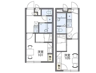 レオパレス豊Ⅲ【2階】の間取り