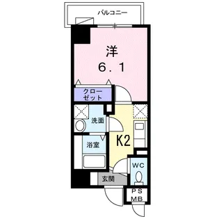 笹山ハイツ【6階】の間取り