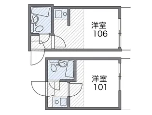 レオパレス南台第3【1階】の間取り