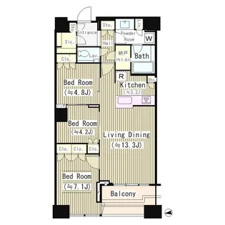 TOMIHISA CROSS コンフォートタワー【51階】の間取り