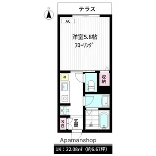 リードレジデンス中野【1階】の間取り
