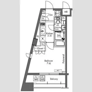 プラウドフラット三軒茶屋【6階】の間取り