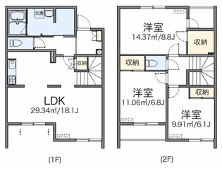 レオネクストガルテン南が丘【1階】の間取り