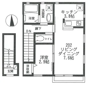 クレールメゾン石神井公園【202号室号室】の間取り