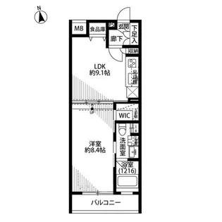 プレール・ドゥーク中野江原町【1階】の間取り