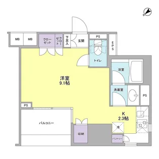 コンフォリア池袋DEUX【13階】の間取り