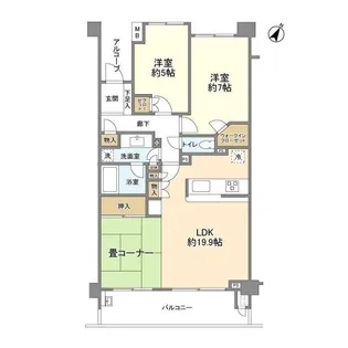 ハイセレサ井草の森デュオガーデン【3階】の間取り