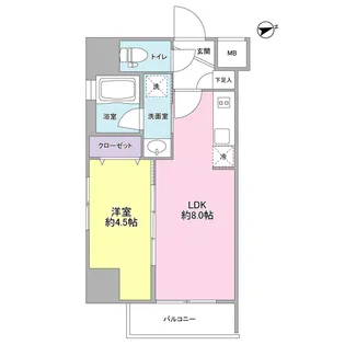 ミュプレ恵比寿【8階】の間取り